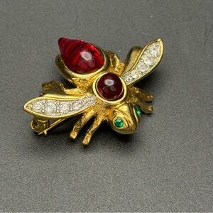 Vintage Joan Rivers Interchangeable Magnetic Gold Toned Bee Pin/Brooch